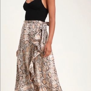 Lulus snake print wrap skirt